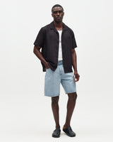 Didcot - Black Silk Linen Short-Sleeve Shirt