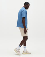 Didcot - Mid-Blue Silk Linen Short-Sleeve Shirt