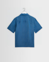 Didcot - Mid-Blue Silk Linen Short-Sleeve Shirt