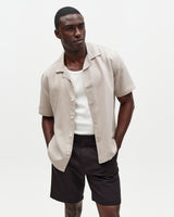 Didcot - Clay Silk Linen Short-Sleeve Shirt