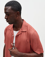 Didcot - Rust Silk Short-Sleeve Shirt