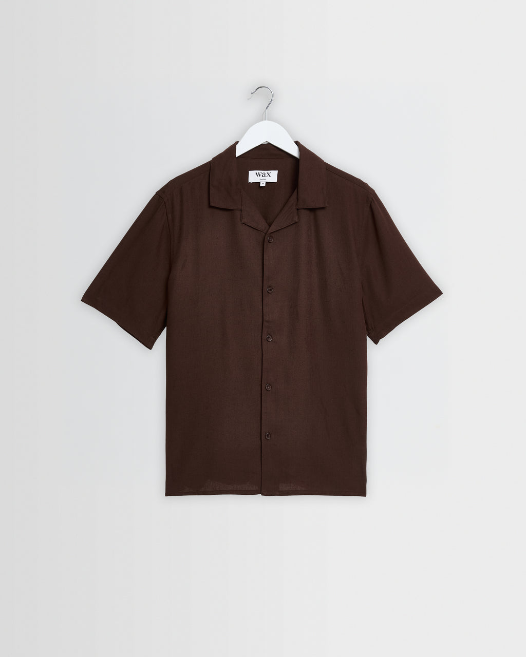 Men's Brown Silk Short-Sleeve Shirt | Wax London