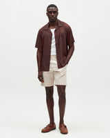 Didcot - Brown Silk Short-Sleeve Shirt