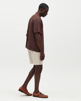Didcot - Brown Silk Short-Sleeve Shirt