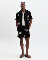 Didcot - Black And Multicolour Round Applique Short-Sleeve Shirt