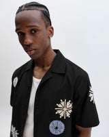 Didcot - Black And Multicolour Round Applique Short-Sleeve Shirt