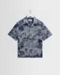 Didcot - Blue Watercolour Print Short-Sleeve Shirt