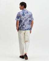 Didcot - Blue Watercolour Print Short-Sleeve Shirt