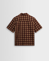 Didcot - Rust Tile Print Seersucker Short-Sleeve Shirt