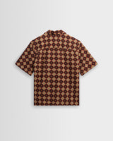 Didcot - Rust Tile Print Seersucker Short-Sleeve Shirt