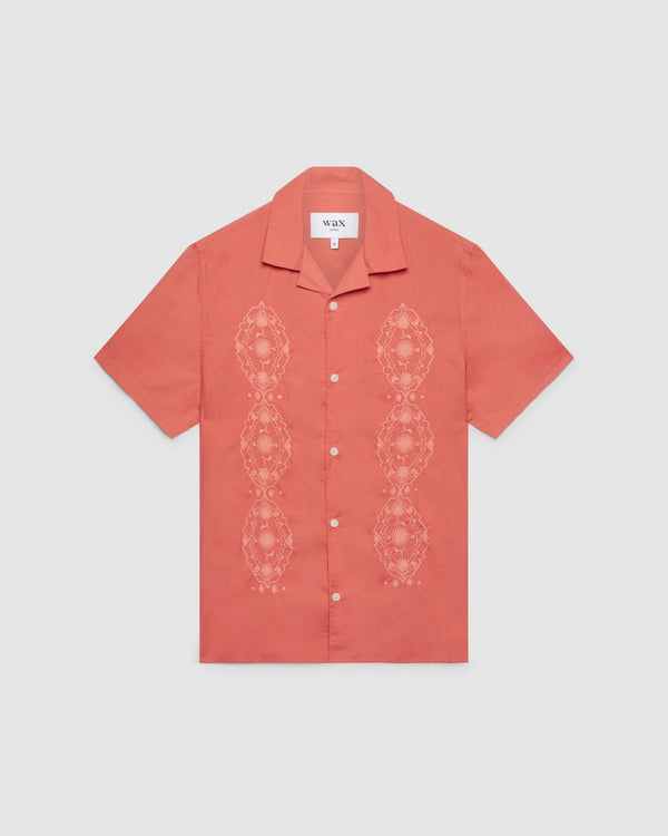 Didcot Shirt Coral Trio Embroidery