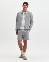 Kurt - Light Blue Herringbone Cotton Shorts