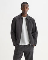 ELDON JACKET DOUBLE FACE STRIPE DARK NAVY / ECRU