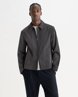 ELDON JACKET DOUBLE FACE STRIPE DARK NAVY / ECRU