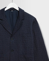 Exmouth - Navy Dobby Cotton Blazer