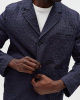 Exmouth - Navy Dobby Cotton Blazer