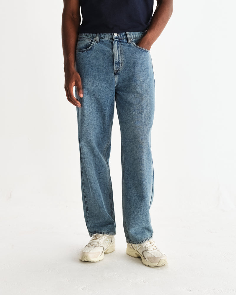 Felix - Vintage Antique Blue Loose Fit Denim Jeans