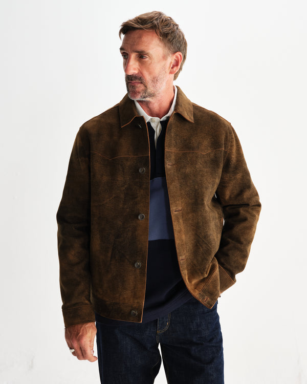 Fen - Tonal Brown Suede Jacket