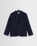Fintry - Navy Linen Single-Breasted Blazer
