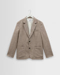 Fintry - Natural And Brown Stripe Linen Single-Breasted Blazer