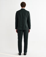 Fintry - Dark Green Linen Single-Breasted Blazer