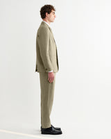 Fintry - Khaki Linen Single-Breasted Blazer