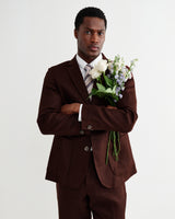 Fintry - Merlot Linen Single-Breasted Blazer