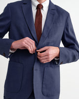 Fintry - Mid Blue Linen Single-Breasted Blazer