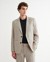 Fintry - Natural Linen Single-Breasted Blazer