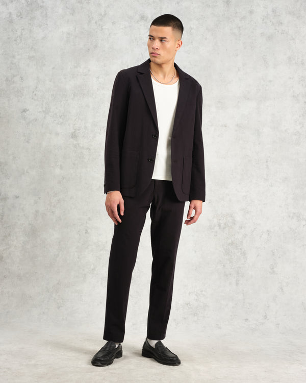 wax london Alp Trousers Black Seersucker