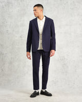 wax london Fintry Blazer Navy Seersucker