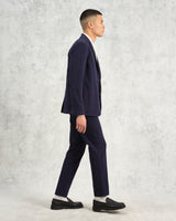 wax london Fintry Blazer Navy Seersucker