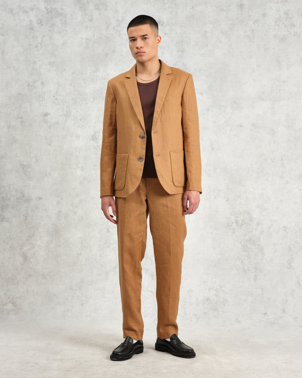 wax london Alp - Tan Linen Trousers