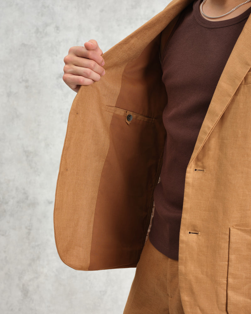 wax london Fintry - Tan Linen Blazer