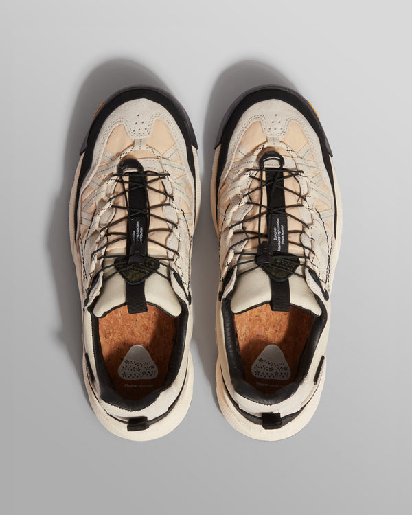 Flower Mountain IWANO 2 - White And Black Suede And Nylon Trainers