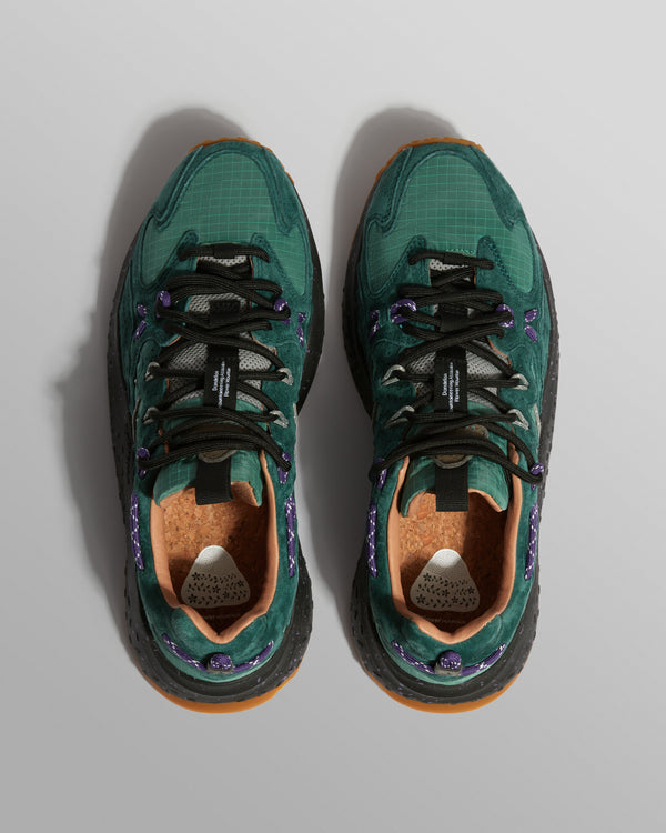 Flower Mountain YAMABUSHI - Green Bottle Suede And Nylon Trainers