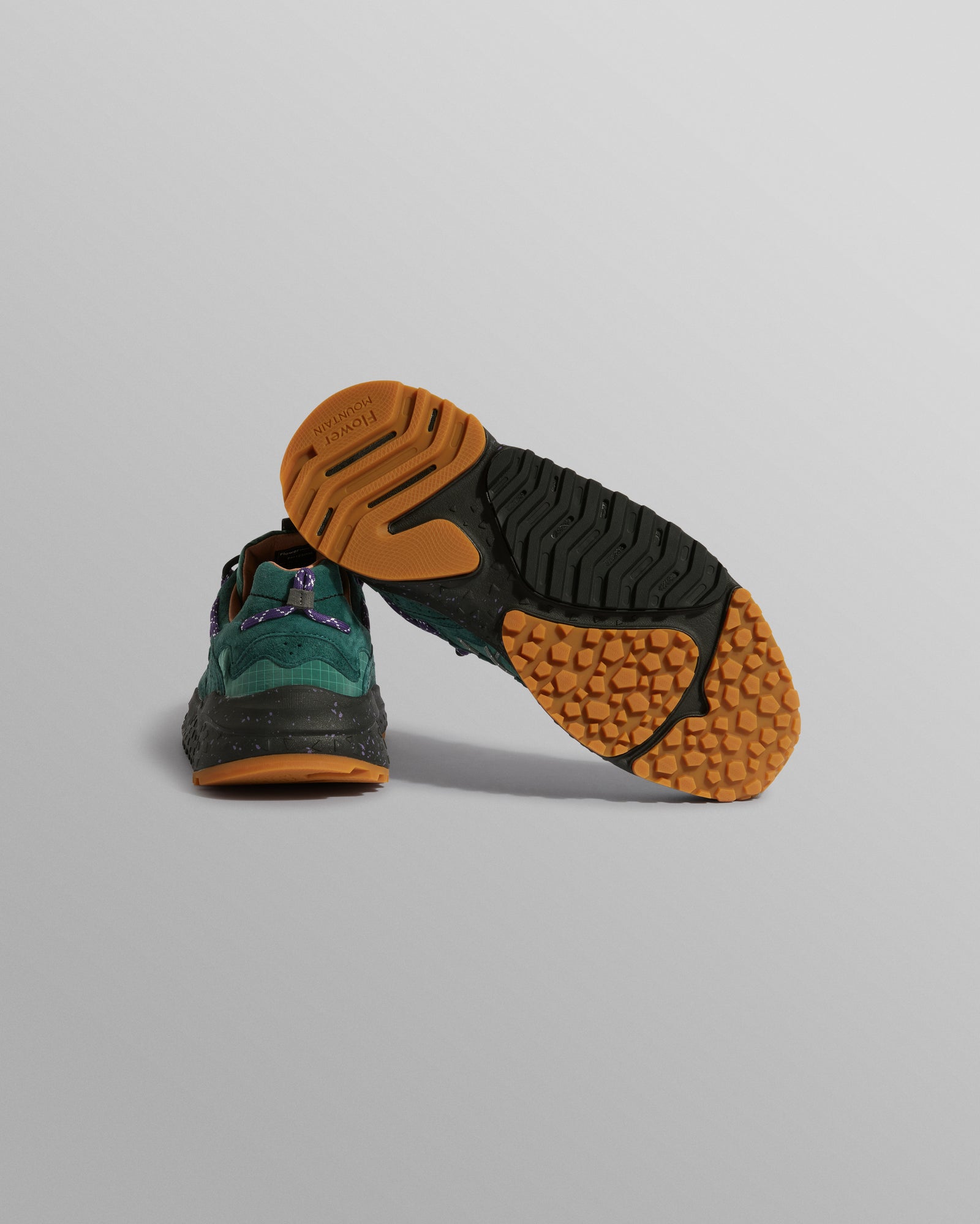 Flower Mountain YAMABUSHI - Green Bottle Suede And Nylon Trainers