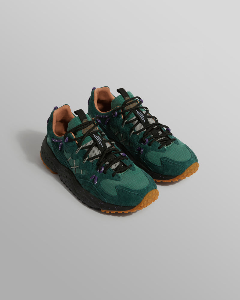 Flower Mountain YAMABUSHI - Green Bottle Suede And Nylon Trainers