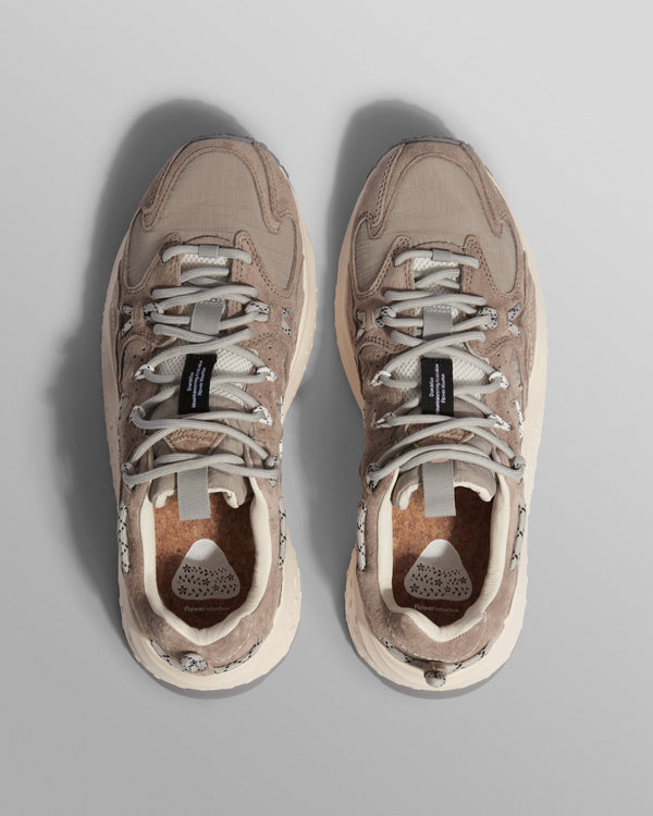 Flower Mountain YAMABUSHI - Light Grey Suede And Nylon Trainers