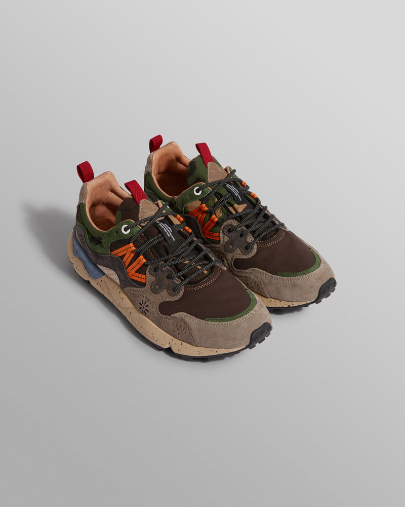 Flower Mountain YAMANO 3 - Dark Grey And Anthracite Suede And Nylon Trainers