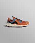 Flower Mountain YAMANO 3 - Warm Coral And Deep Blue Suede And Nylon Trainers