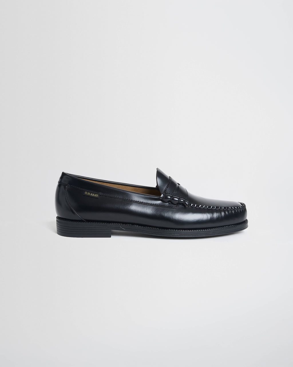 G.H. Bass – Black Easy Weejuns Larson Leather Penny Loafers | Wax