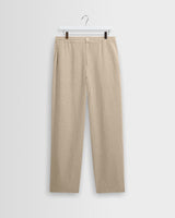 Glencoe - Beige Washed Linen Loose Fit Trousers