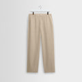 Glencoe - Beige Washed Linen Loose Fit Trousers