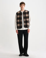 Gower - Brown And Black Check Wool Gilet