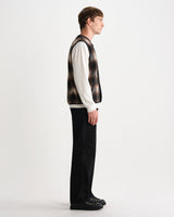 Gower - Brown And Black Check Wool Gilet