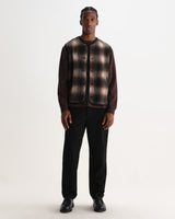 GOWER GILET ELM WOOL BLEND CHECK BROWN / BLACK