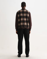 GOWER GILET ELM WOOL BLEND CHECK BROWN / BLACK