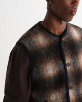 GOWER GILET ELM WOOL BLEND CHECK BROWN / BLACK