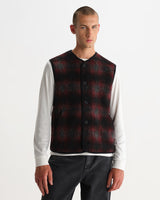 GOWER GILET ELM WOOL BLEND CHECK RED / BLACK